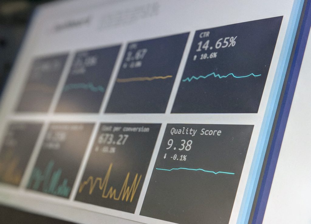 Image of a computer screen with data on digital marketing performance.