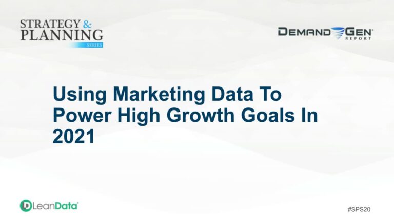 Using Marketing Data to Power High Growth