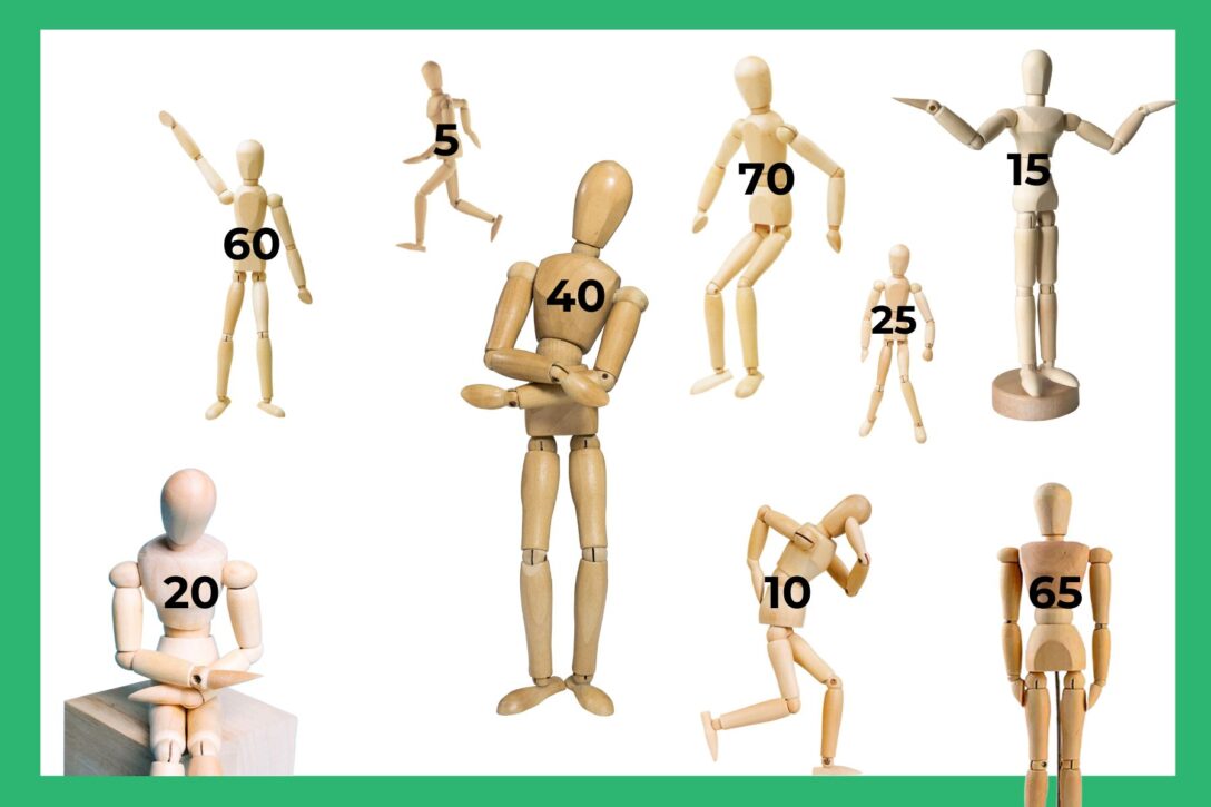 Wooden figures with numbers on them that represent lead scoring